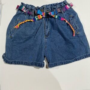 Colorful Denim Women's Shorts large